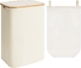 סל כביסה גדול עם מכסה ושקית פנימית